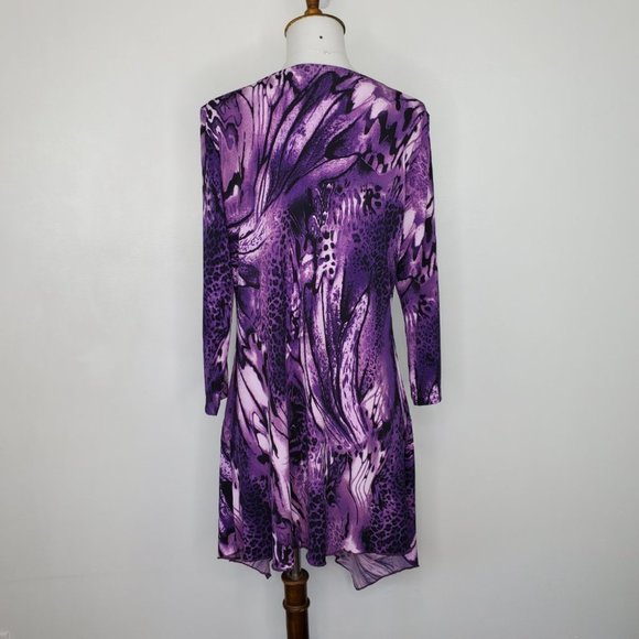 Attitudes by Renee' Purple Dopamine Irregular Hemline Tunic Top Size XS - Picture 7 of 14